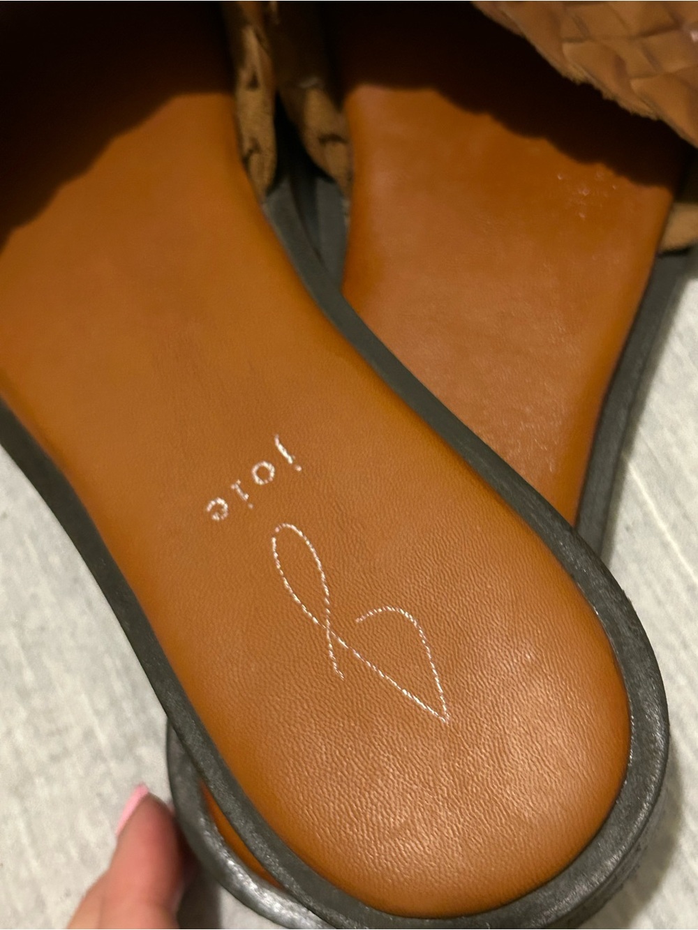 JOIE woven Leather Slide Flat Sandals - Picture 7 of 14